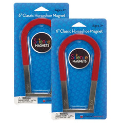 Classic Horseshoe Magnet 6", Pack of 2