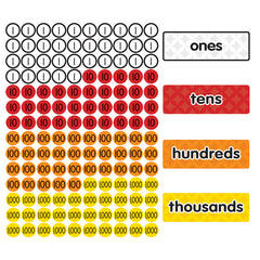 Magnetic Place Value Disks & Headings: Grades 1-3