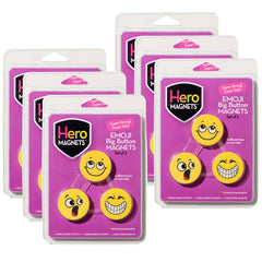 Hero Magnets: Emoji Big Button Magnets, 3 Per Pack, 6 Packs