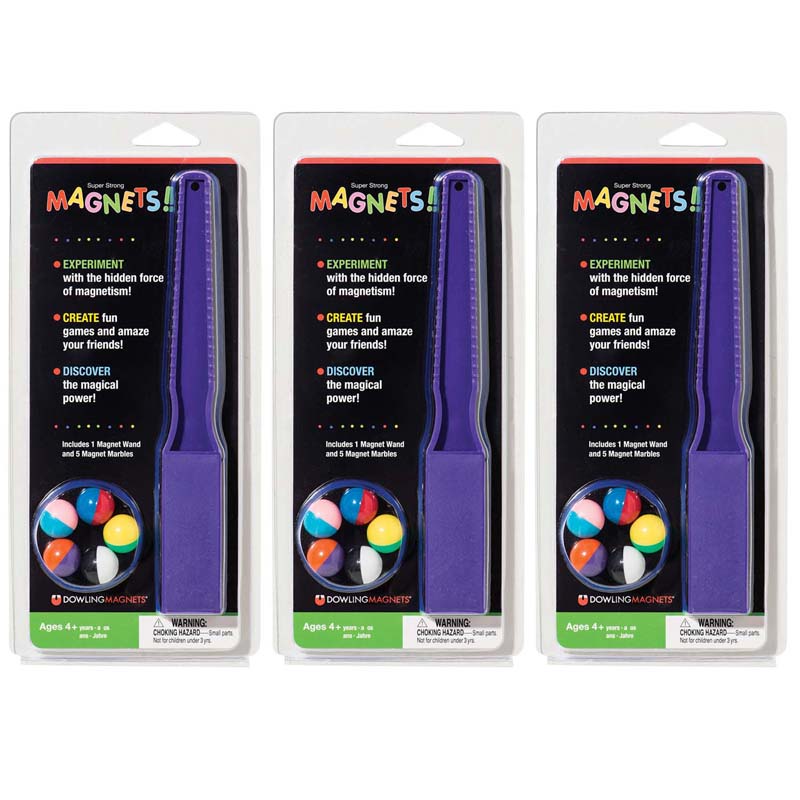 Magnet Wand & 5 Magnet Marbles, 3 Sets