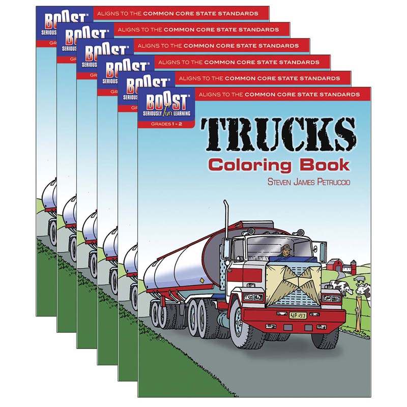 Trucks Coloring Book, Pack of 6