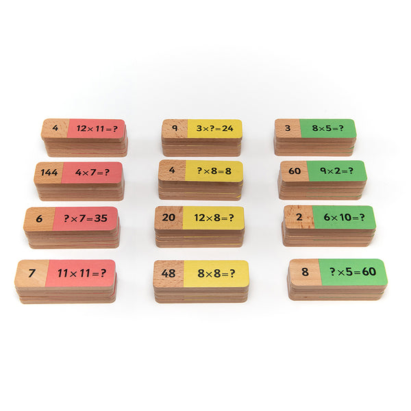 Wooden Multiplication Dominoes