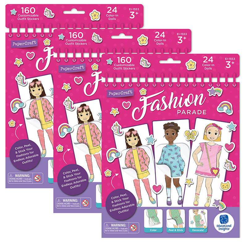 PaperCraft Fashion Parade Paper Dolls, 3 Sets