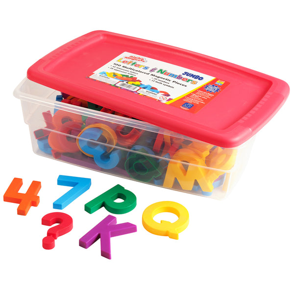 AlphaMagnets® & MathMagnets®, Jumbo, Multi-Colored, 100 Pieces