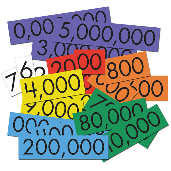 7-Value Whole Numbers Place Value Cards Set, 70 Cards