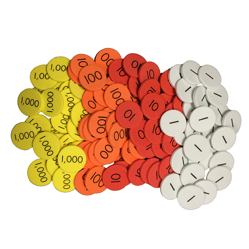 4-Value Whole Numbers Place Value Discs, Pack of 1200