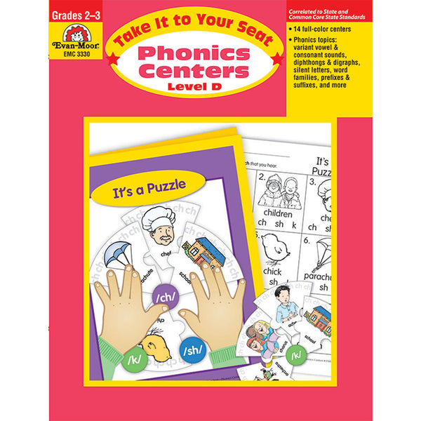 Take It to Your Seat Phonics Centers Book, Level D, Grades 2-3