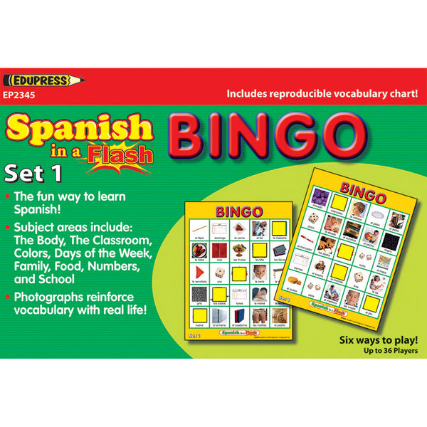 Spanish in a Flash™ Bingo, Set 1