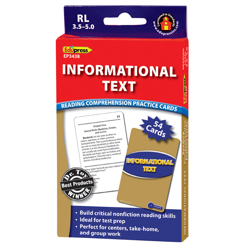 Informational Text Practice Cards Blue Level