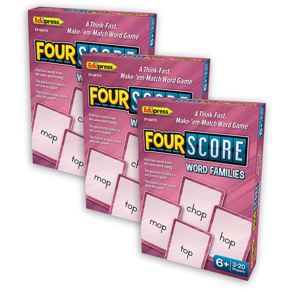 Four Score: Word Families Card Game, Pack of 3