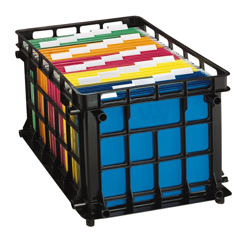 FileCrate Storage File, Letter/Legal Size, Stackable, Black