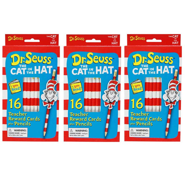 The Cat in the Hat™ Pencil Rewards with Toppers, 16 Per Pack, 3 Packs