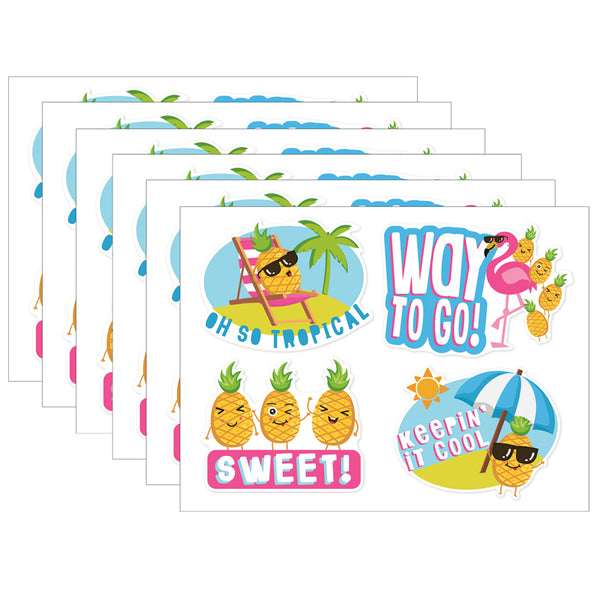 Jumbo Scented Stickers, Pineapple, 12 Per Pack, 6 Packs