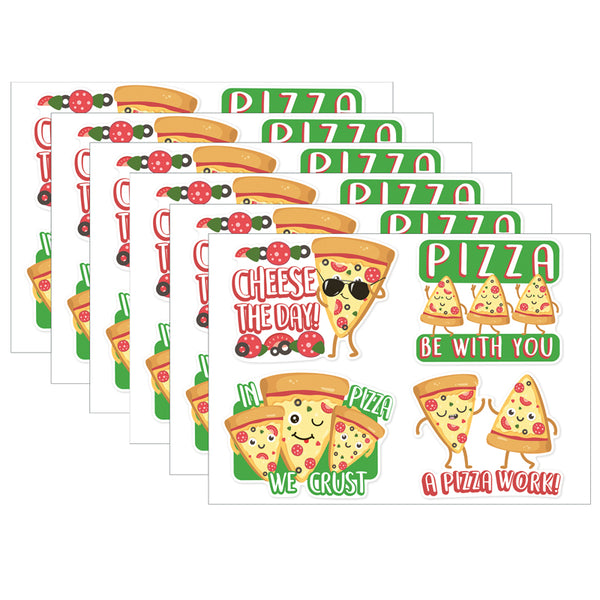 Jumbo Scented Stickers, Pizza Stickers, 12 Per Pack, 6 Packs