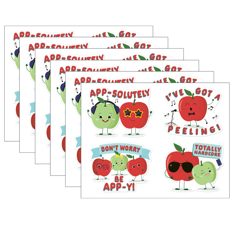 Jumbo Scented Stickers, Apple, 12 Per Pack, 6 Packs