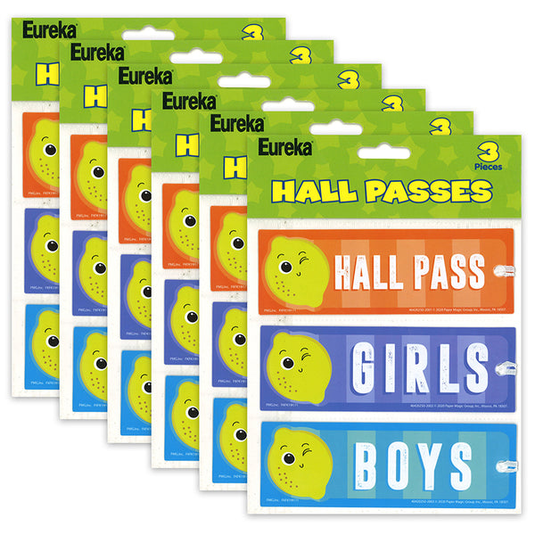 Always Try Your Zest Hall Passes, 6" x 2", 3 Per Set, 6 Sets