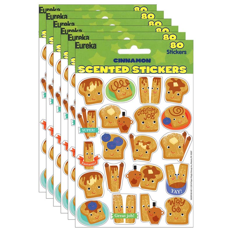 Cinnamon Scented Stickers, 80 Per Pack, 6 Packs