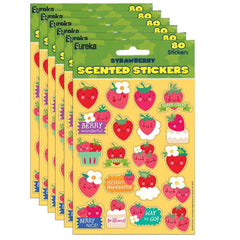 Strawberry Scented Stickers, 80 Per Pack, 6 Packs