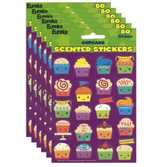 Cupcake Scented Stickers, 80 Per Pack, 6 Packs