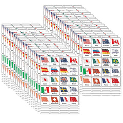 World Flags (20 Countries) Theme Stickers, 120 Per Pack, 12 Packs