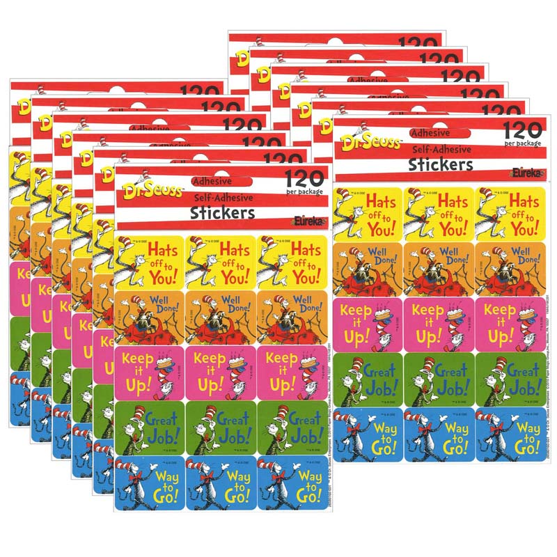 Cat in the Hat™ Success Stickers, 120 Per Pack, 12 Packs