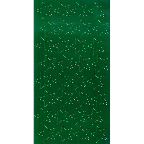 Presto-Stick Foil Star Stickers, 1/2", Green, Pack of 250