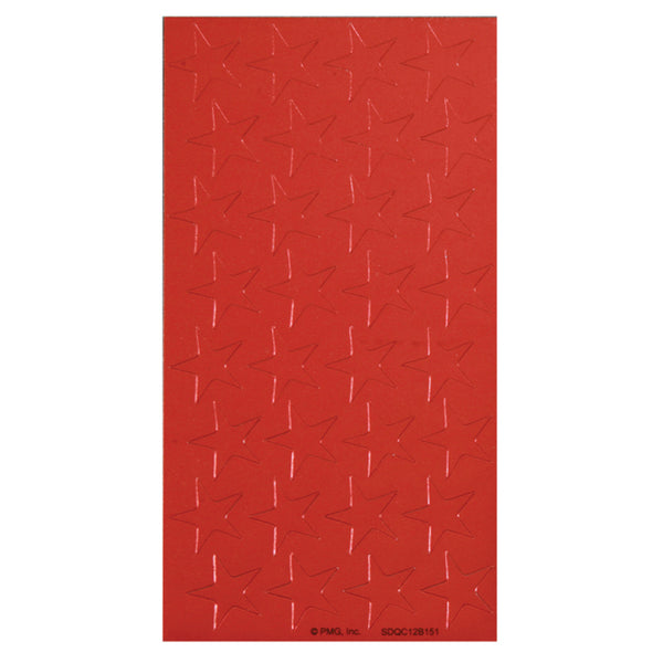 Presto-Stick Foil Star Stickers, 1/2", Red, Pack of 250