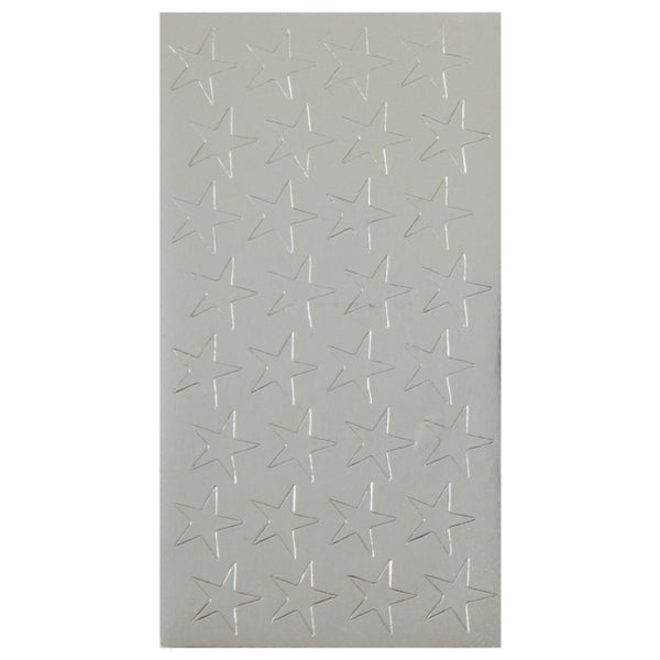 Presto-Stick Foil Star Stickers, 1/2", Silver, Pack of 250