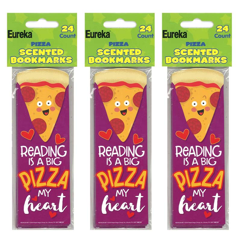 Pizza Scented Bookmarks, 24 Per Pack, 3 Packs