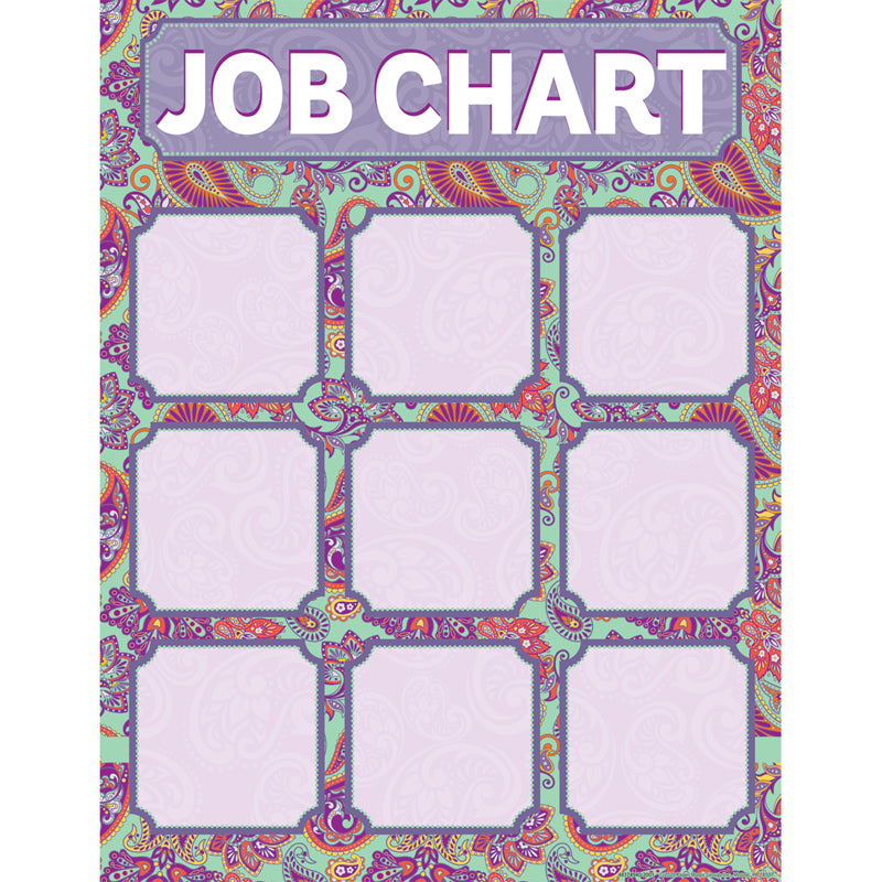 Positively Paisley Class Jobs Chart, 17" x 22"