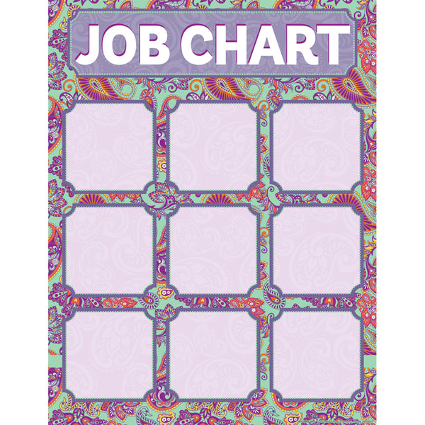 Positively Paisley Class Jobs Chart, 17" x 22"