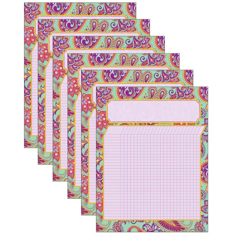 Positively Paisley Incentive Chart, 17" x 22", Pack of 6