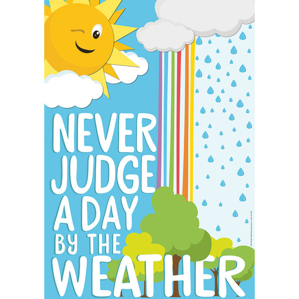 Growth Mindset Never Judge A Day By the Weather Poster, 13" x 19"