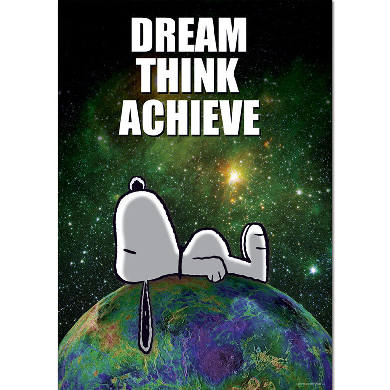 Peanuts® NASA Dream Think Achieve Poster, 13" x 19"