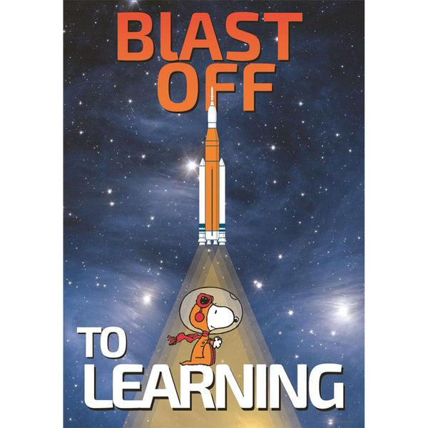 Peanuts® NASA Blast Off To Learning Poster, 13" x 19"