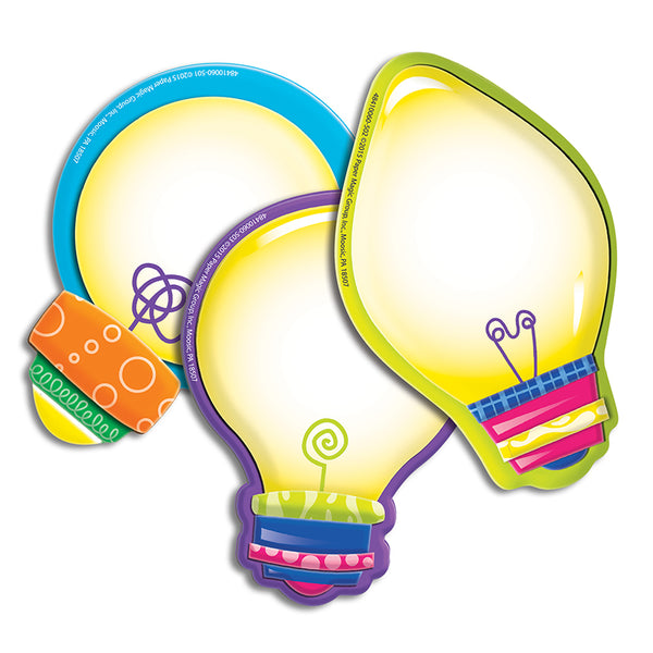 Color My World Light Bulbs Assorted Paper Cut Outs, Pack of 36