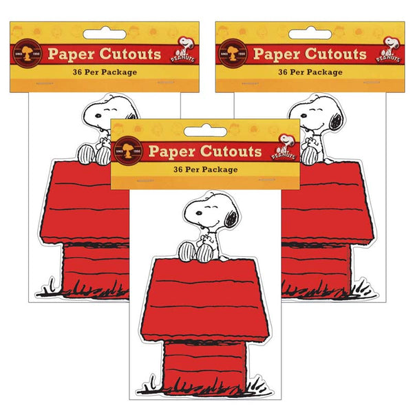 Snoopy® on Dog House Paper Cut Outs, 36 Per Pack, 3 Packs