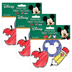 Mickey Color Pop! Paper Cut Outs, 36 Per Pack, 3 Packs