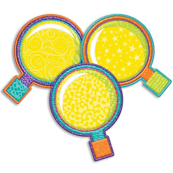 Color My World Magnifying Glass Assorted Paper Cut Outs, Pack of 36