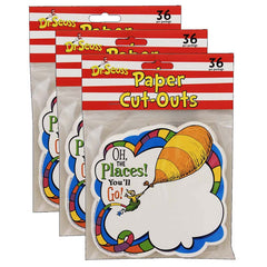 Dr. Seuss™ Oh The Places Paper Cut Outs, 36 Per Pack, 3 Packs