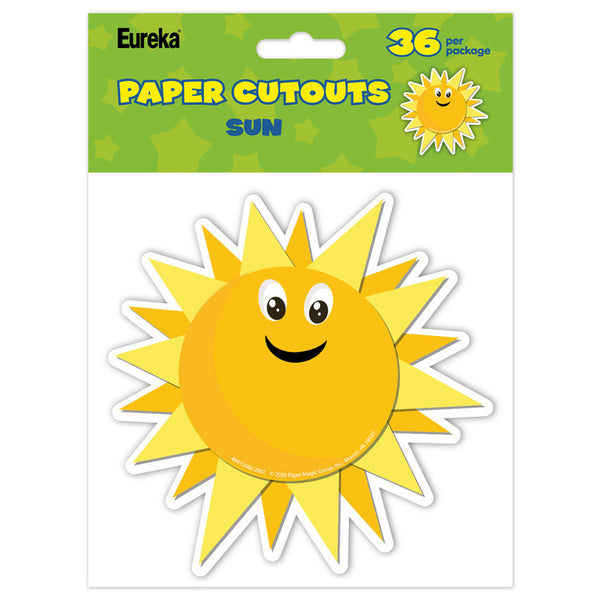 Growth Mindset Sun Paper Cut Outs, Pack of 36