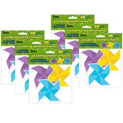 A Teachable Town Pinwheels Paper Cut-Outs, 36 Per Pack, 6 Packs