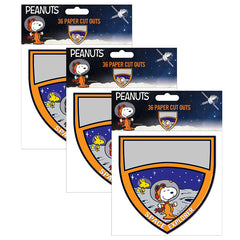 Peanuts® NASA Badge Paper Cut Outs, 36 Per Pack, 3 Packs