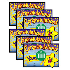 Congratulations Recognition Awards, 36 Per Pack, 6 Packs