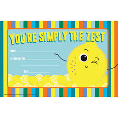 Always Try Your Zest Recognition Award, 8-1/2" x 5-1/2", Pack of 36