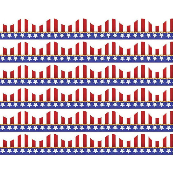 American Flags Electoral Deco Trim®, 37 Feet Per Pack, 6 Packs