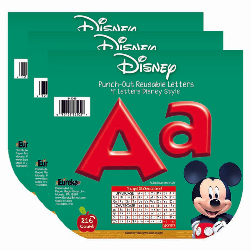 Mickey Mouse Clubhouse® Mickey Red Deco 4" Letters, 216 Per Pack, 3 Packs