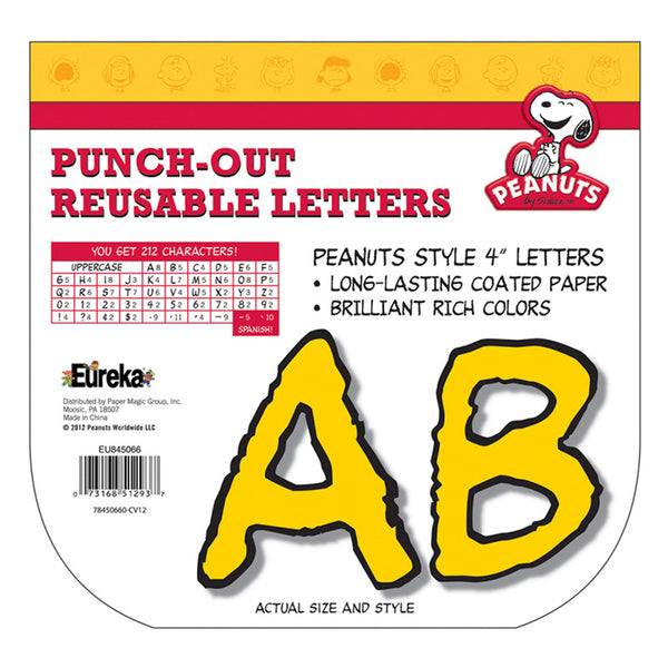 Peanuts® Yellow Deco 4" Letters, 212 Characters