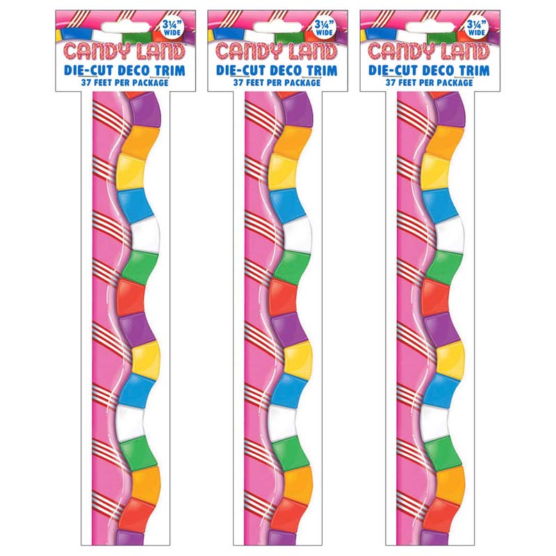 Candy Land™ Dimensional Look Extra Wide Die Cut Deco Trim®, 37 Feet Per Pack, 3 Packs