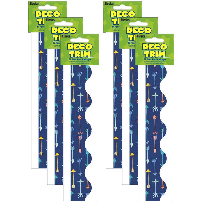 Confetti Splash Pointed Arrows Deco Trim®, 37 Feet Per Pack, 6 Packs